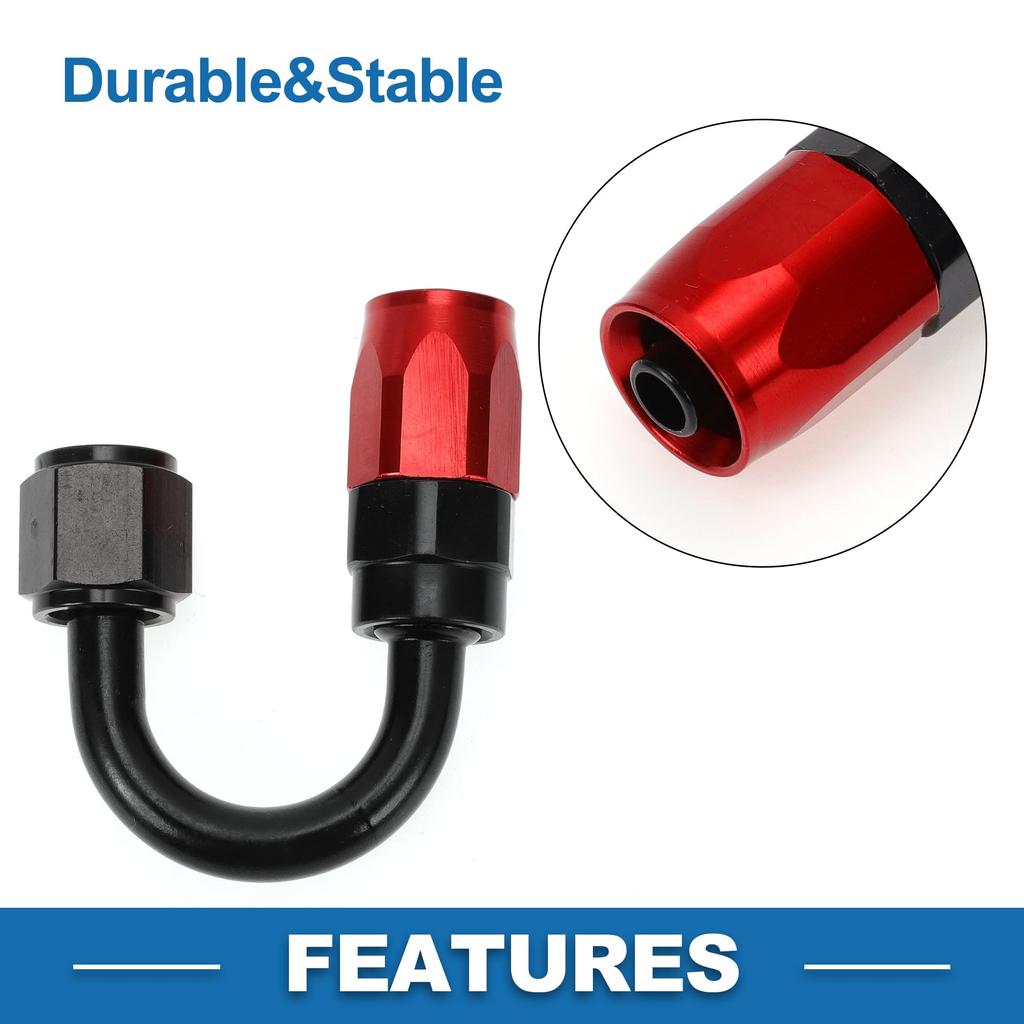 A ABSOPRO Female Flare Reducer Hose Fitting Adapter TF-1001-AN6 180° Fuel Line Connector with Aluminum O-Ring Red, Black