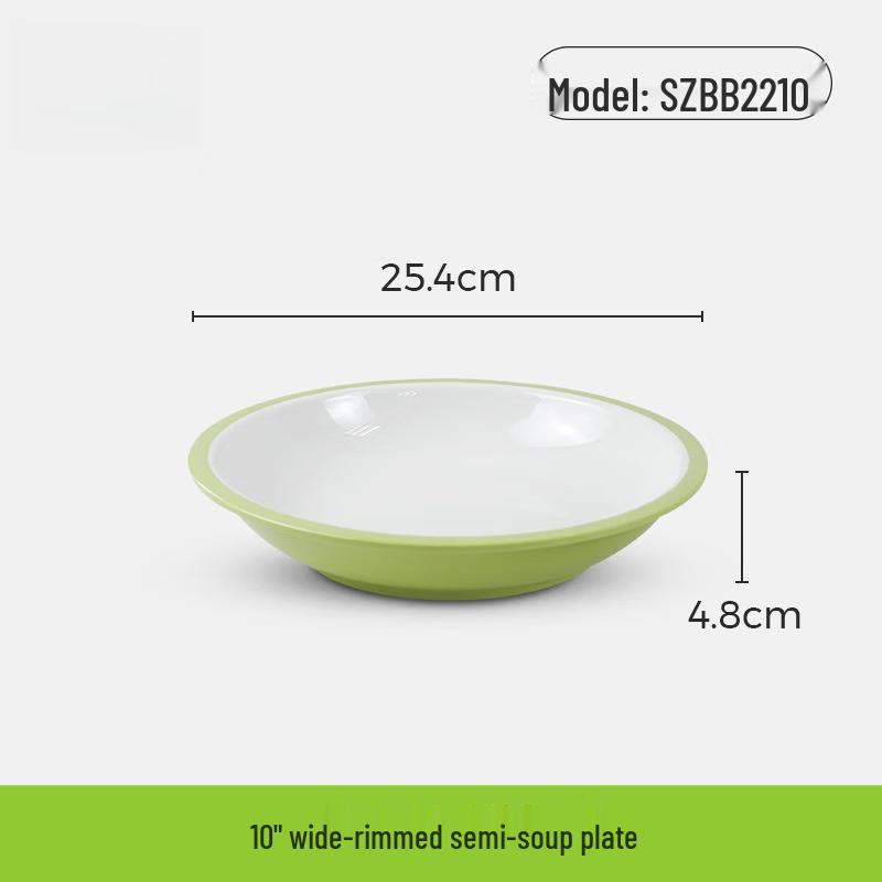 Wuhe 10-inch Solid Melamine Deep Plate
