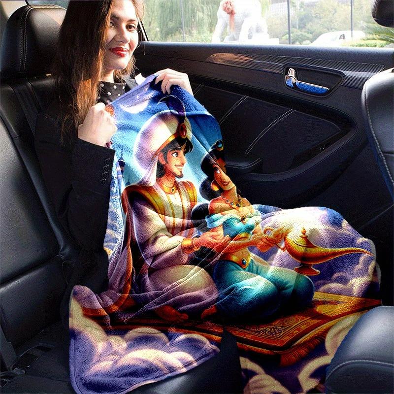 1pc Aladdin Printing Blanket - Soft, All-Season Throw for Office Blanket,Personalized Gift with Adorable Cartoon Design