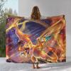 Charizard Charmander Pokemon Flannel Blanket,Ultra Soft Warm Plush Throw for Home Bedroom Bed Sofa Cover Office Camping Picnic