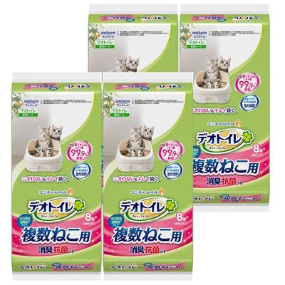 Deo Toilet 1 Week Sheet for Multiple Cats 8 Sheets X 4 Pieces Deodorizing/antibacterial