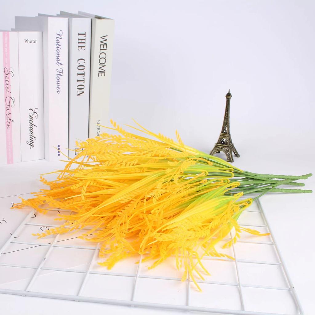 Simulation 7 Fork Rice Wheat Ears, Shooting Props Garden Engineering Decoration, Fake Bouquet Ornament, Rice Simulation Plant