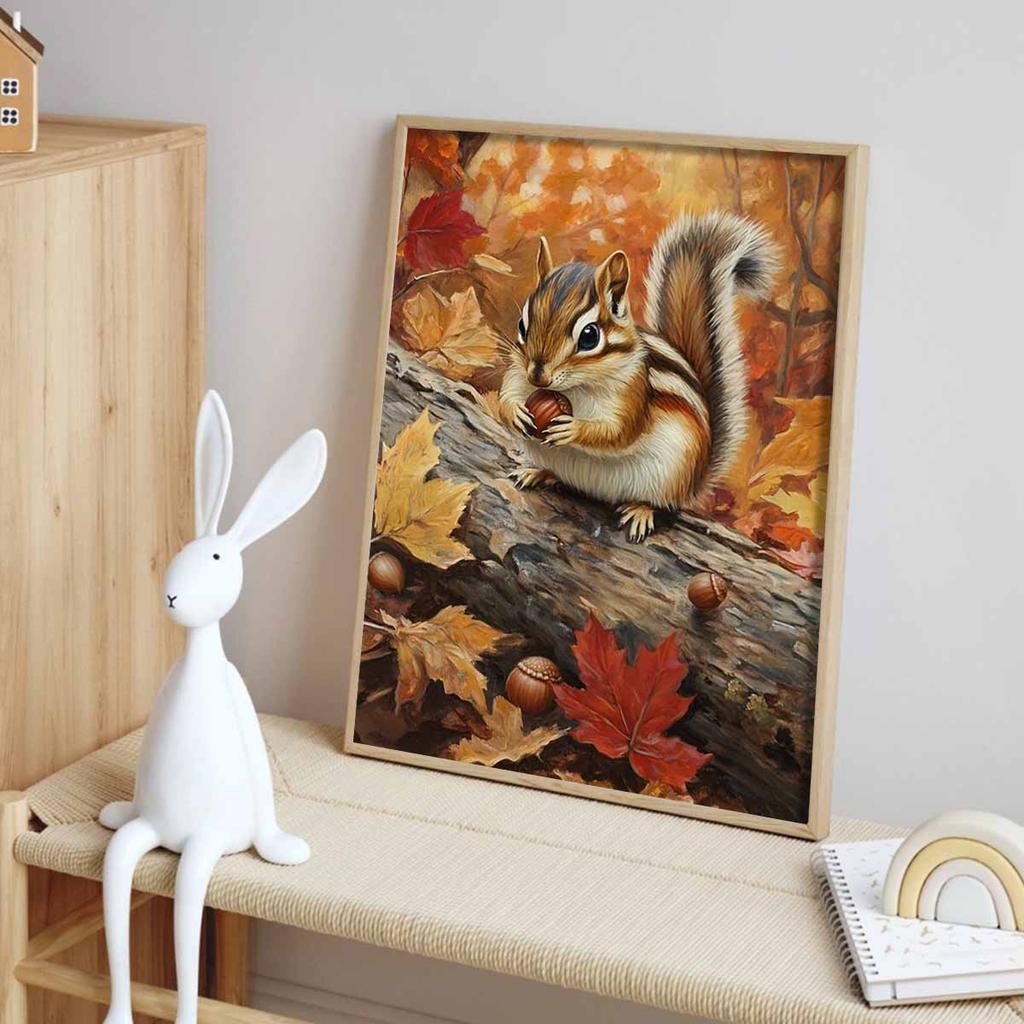 Animal Diamond Painting Painting Kit, 5D Squirrel Gemstone Diamond Embroidery Craft DIY Artwork Decoration Home Wall Mural