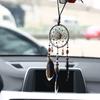 Mini Car Dream Catcher Beaded Natural Feathers Handcraft Chic Hanging Ornaments Mirror Room Bedroom Party Wedding Wall Decor