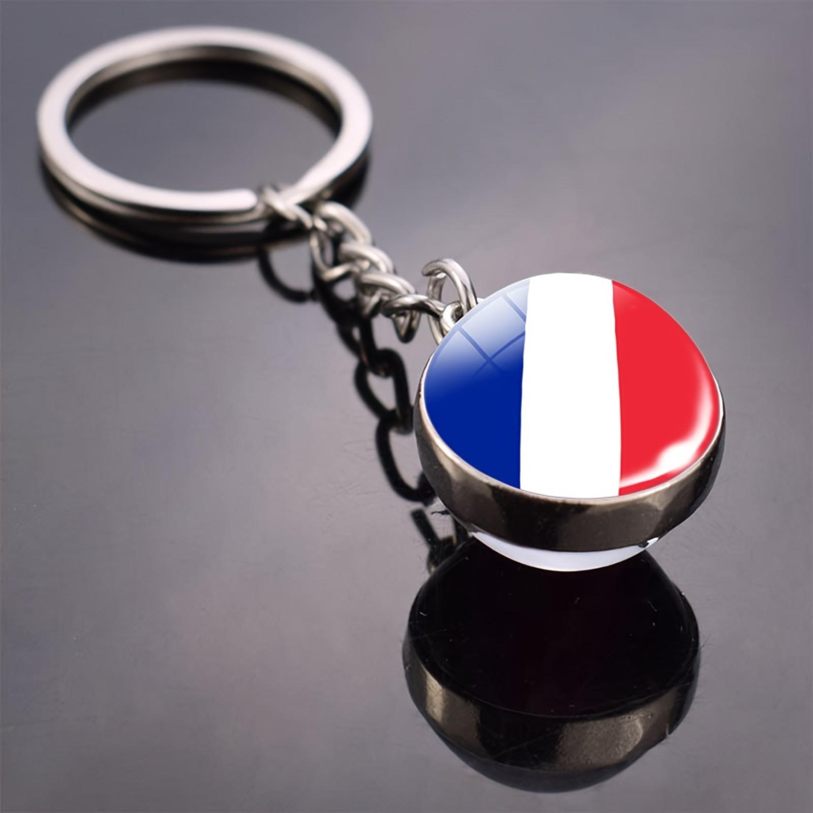

Round Alloy Keychain Pendant with Metal Key Ring Durable Chain Design and Printed Pattern for Everyday Use One Size