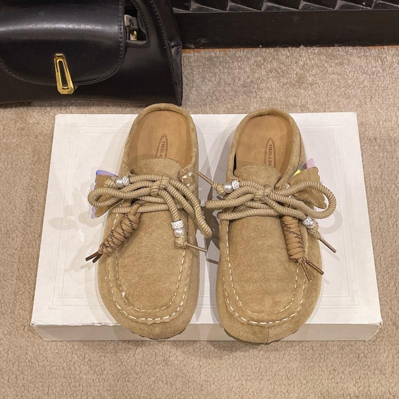 Baotou Half Slippers Women's Summer Wear Fashion Spring and Autumn Women's Shoes Versatile Soft Sole Half Tray