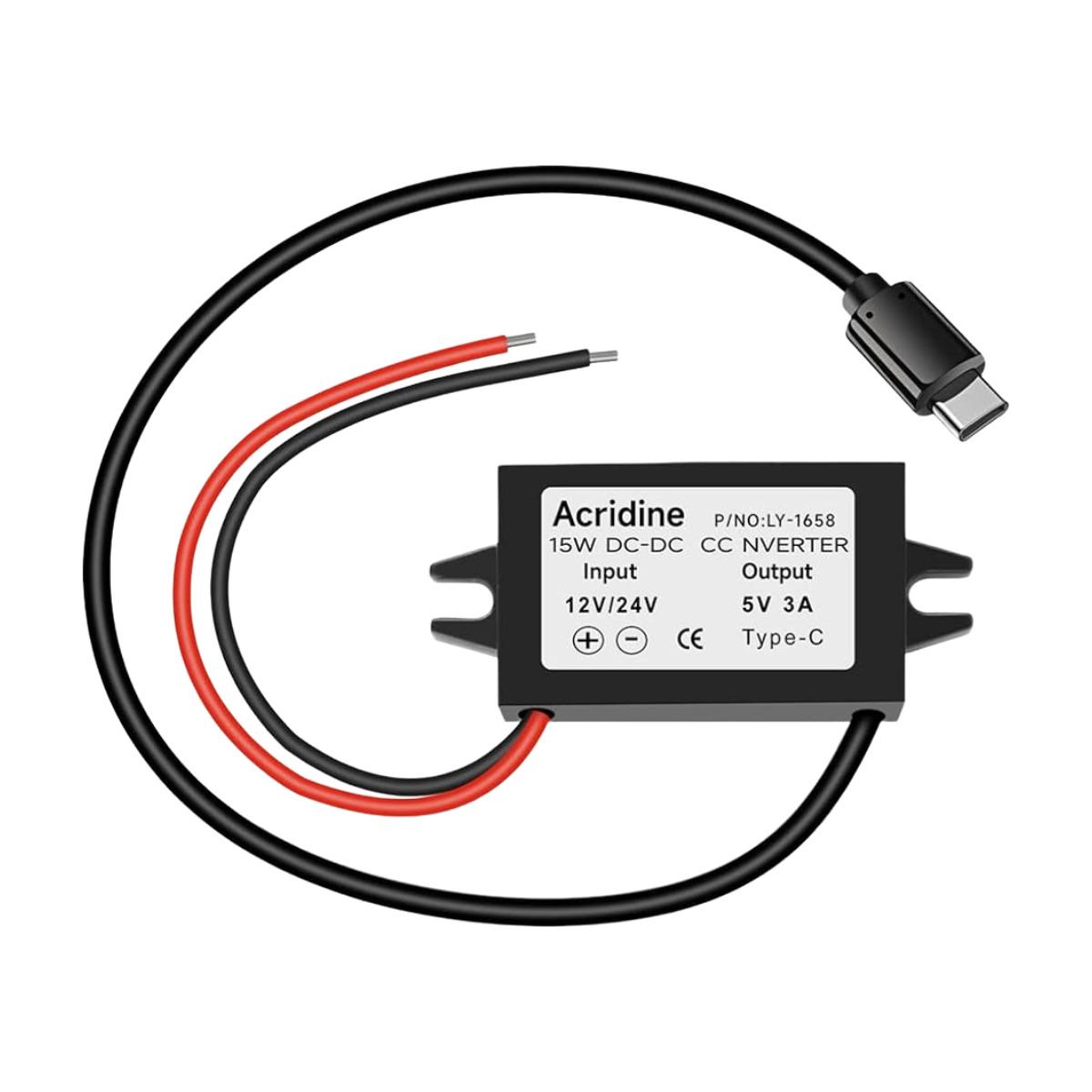 DC12V 24V uz 5V USB-C pakāpenisks