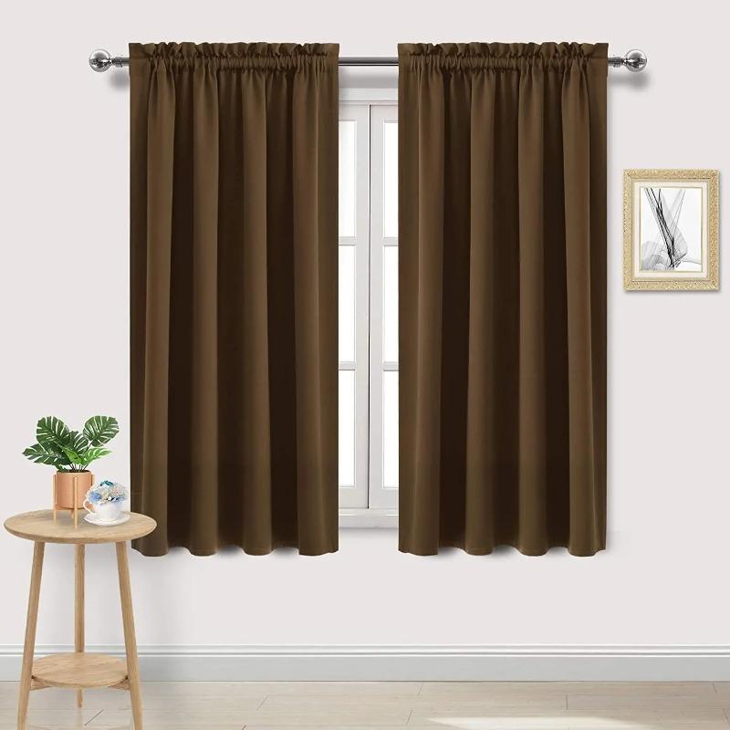 Full Shading and Sun Protection Blackout Curtains 1panel Solid Color Thicker Curtains Balckout Curtain Outdoor Curtains