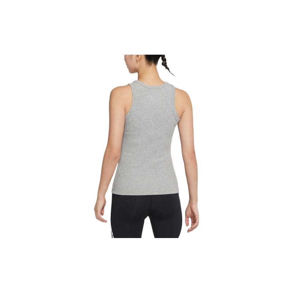 Jordan Solid Logo Print Round Neck Slim Fit Vest Women Tops Gray DO5049-063