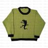 Japanese Abstract Knit Sweater Loose Fit Casual Lazy Style Round Neck Long Sleeve Pullover Men Women