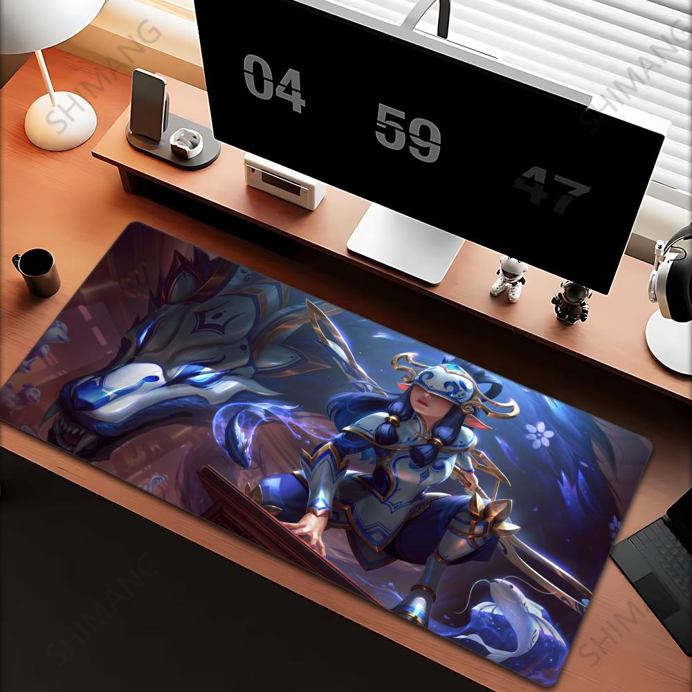 League of Legends Kindred Mouse Pad Large Gaming Mousepad Computer Anime Girl Desk Mat Laptop Accessories Gamer XXL Keyboard Rug
