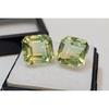 10-12 Ct Natural Tourmaline Bi-Color For Earrings Making Asscher Cut Gemstone
