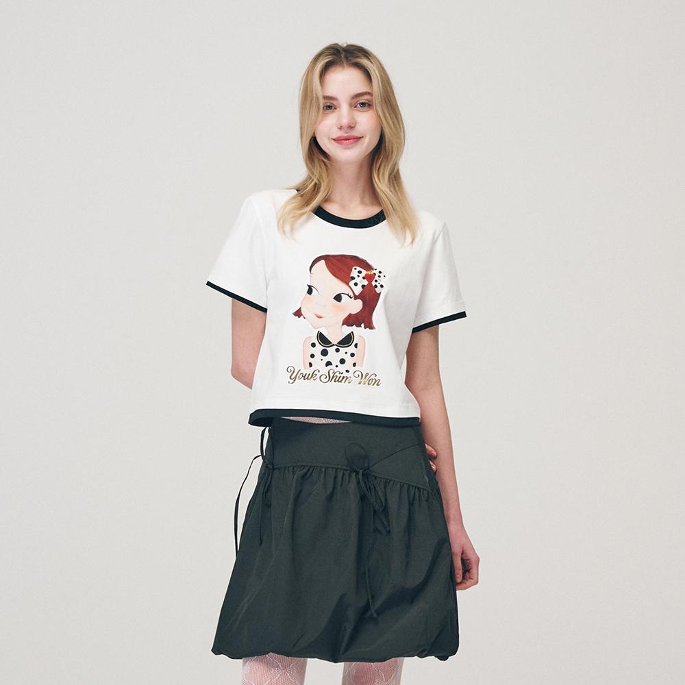 Yugsimwon Dot Lady Crop T-Shirt F Lia