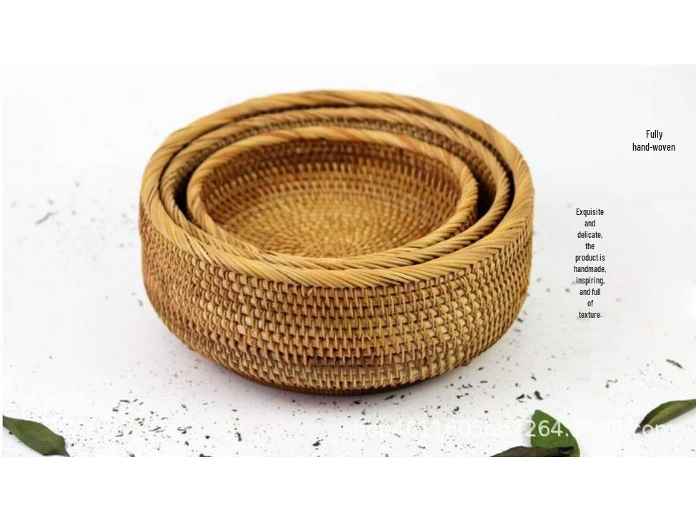 Handmade Woven Basket for Storage, Fruit, Bread, Steamed Buns, Snacks & Picnics