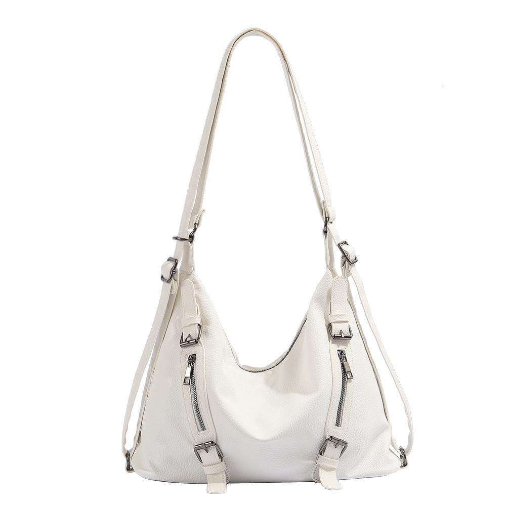 Fashion Versatile Backpack Retro Soft Leather Large Capacity Backpack for Women 2025 New Commuter Single Shoulder Crossbody Tote Bag