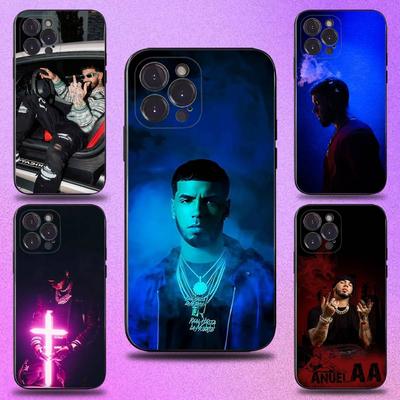 Etui na telefon rapera A- Anuel AA do iPhone 16,15,14,13,12,11 Plus,Pro Max,XS,X,XR,SE,Mini,8,7,Miękki silikonowy czarny pokrowiec