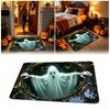 Halloween Floor Mat 60x40cm Ghost Design Non-Slip Backing Durable Material Indoor Outdoor Use Suitable for Home and Office