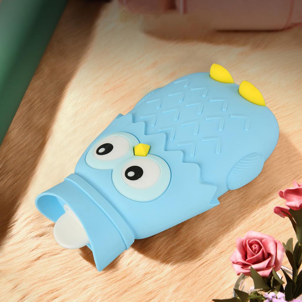 Hot Water Bottle Microwave Hting Silicone Cartoon Injection Hand Warmer Portable Cute Owl Shape 400ml