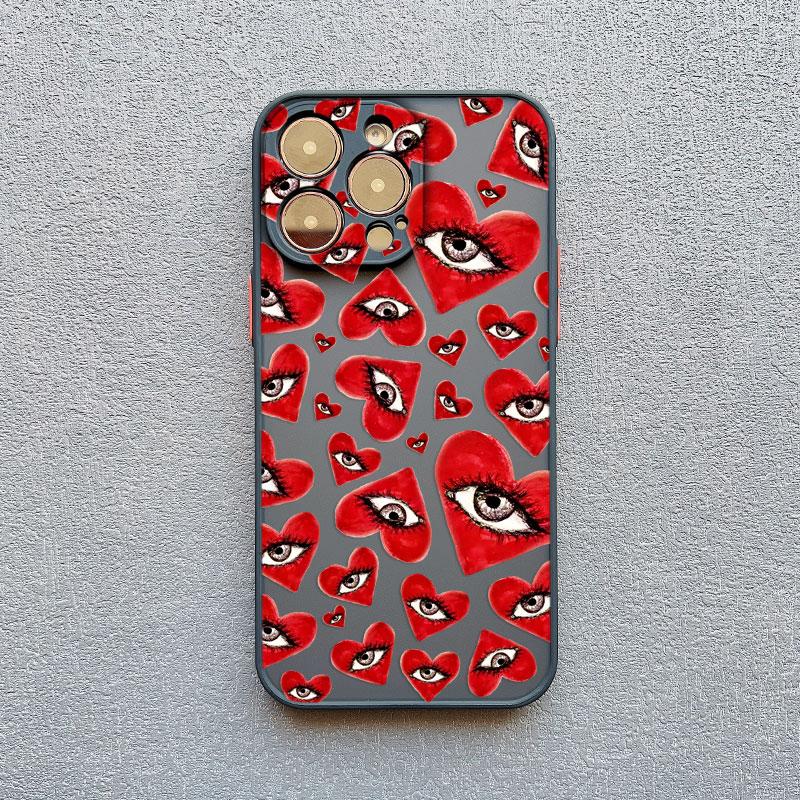 Ogen van Liefde Mode Telefoonhoesje voor IPhone 17 16 Pro Max 15 14 Plus Pro Max 13 Mini 12 11 Pro Max Schokbestendige Beschermhoezen