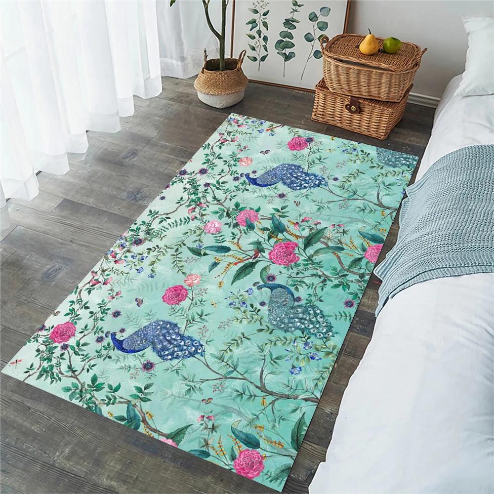 Boho Mandala Carpet Retro Floral Floor Rugs for Living Room Bedroom Balcony Decor Non-slip Kitchen Mat Exotic Flowers Doormat