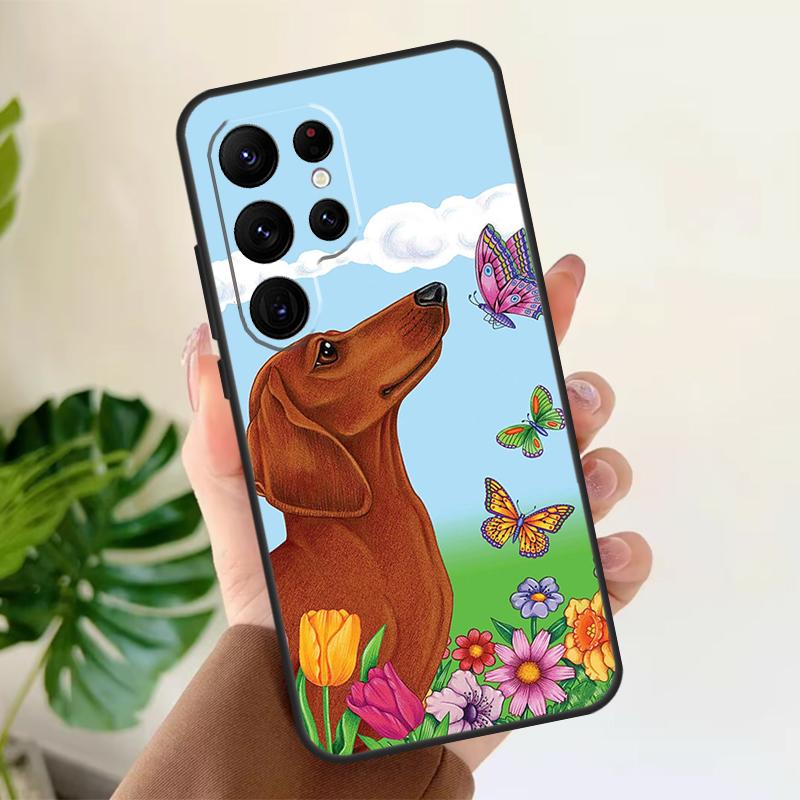 Dachshund Dog Animal Soft Case For Samsung Galaxy S25 S21 S22 S23 S24 Ultra S9 S10 Plus S20 FE S24 FE Phone Cover