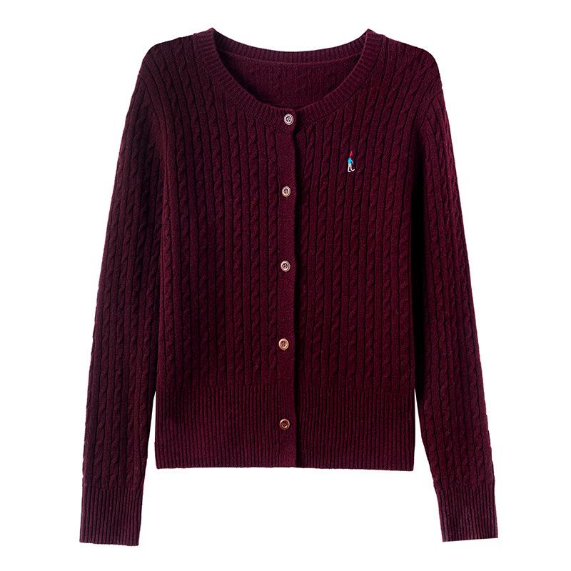 Petite Wool Knit Short Cardigan: Autumn/Winter Round Neck Stylish Top