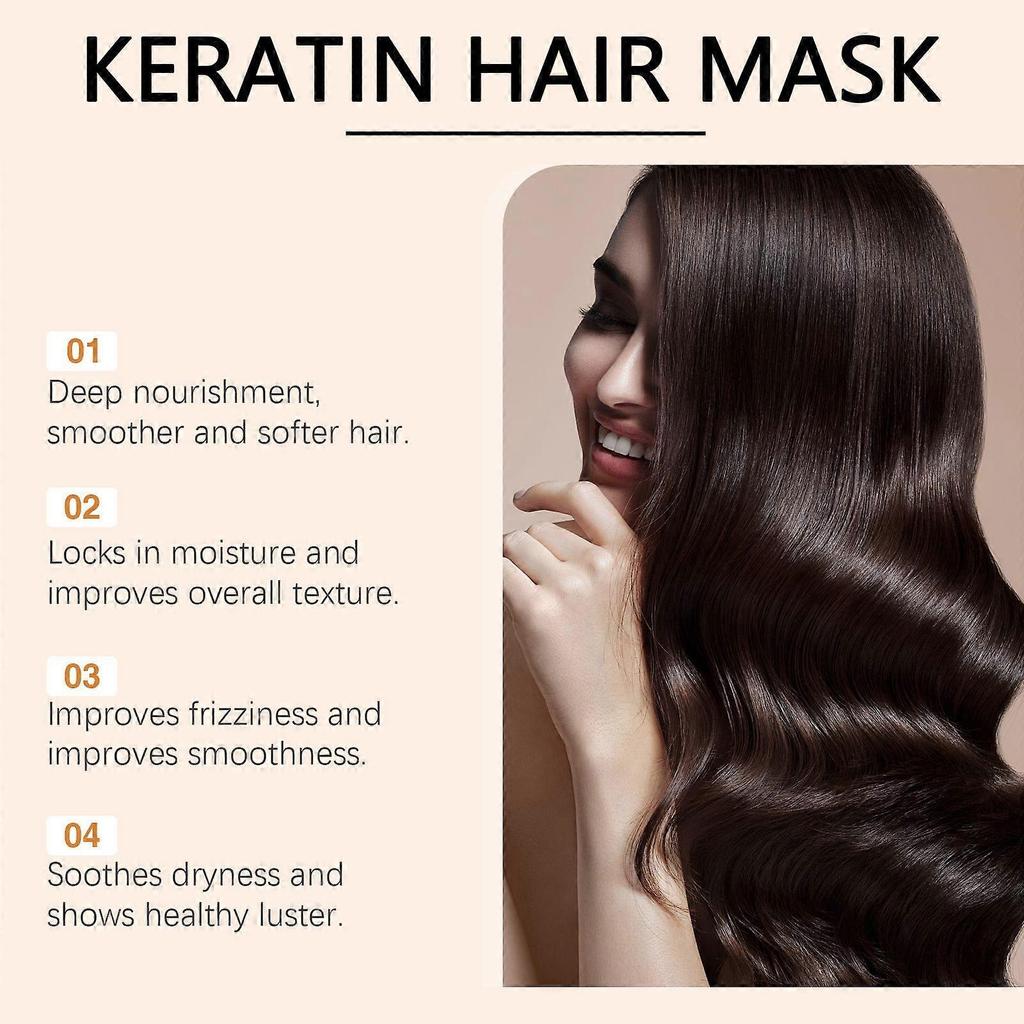 AMZ Keratin Moisturizing Hair Mask Hydrates, Moisturizes, Makes The Hair Smooth, Shiny And Fluffy, And Cares For The Hair. Hair Moisturizing And Nouri