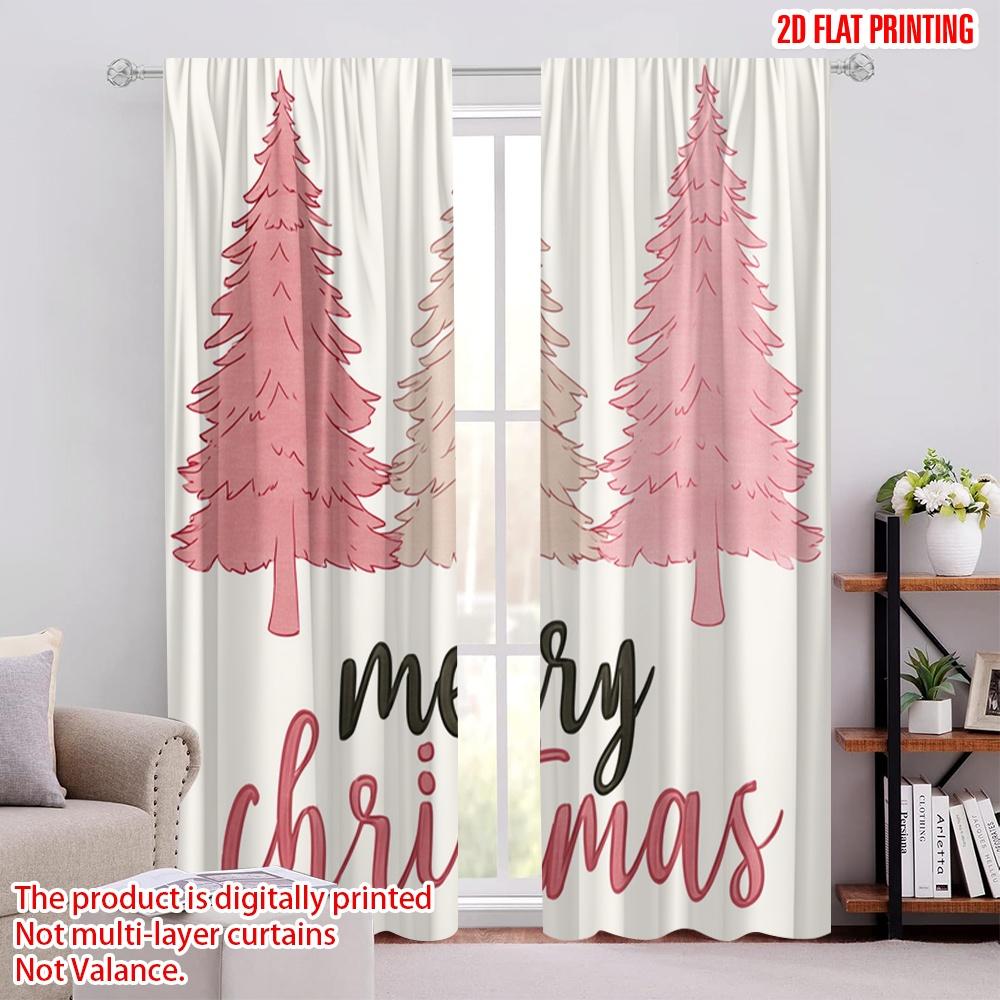 

2pcs,2D plane printing Popular Curtains Pink Tree Polyester (without rod) Outdoor Decorations Ldeal for Bedroom Living Room 52.50 × 116.00 cm 2 pcs