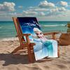 Custom Name Ultra-Soft Beach Towel with Elsa Theme,Ideal for Pool - Camping, Diving - Perfect Travel Essential, Vibrant Beach Towel.