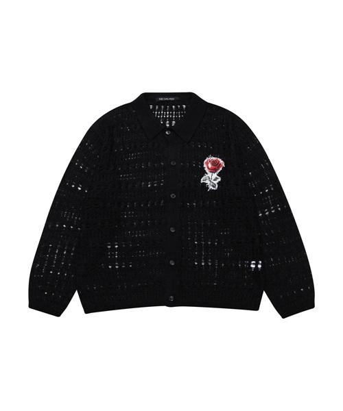 Greatest Sheer Rose Patch Shirt Black Free