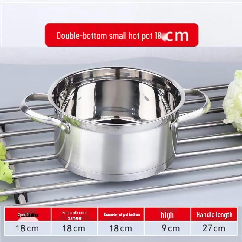 Stainless Steel Single-Serve Mini Hot Pot with Induction Compatibility and Extra Thick Design for One Person