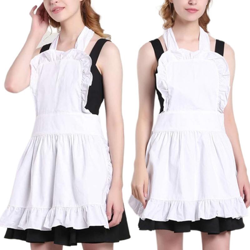 Women Kitchen Aprons Waitress Apron Retro Apron Cooking Aprons Ruffle Apron Maid Apron for Cooking Coffee Shop