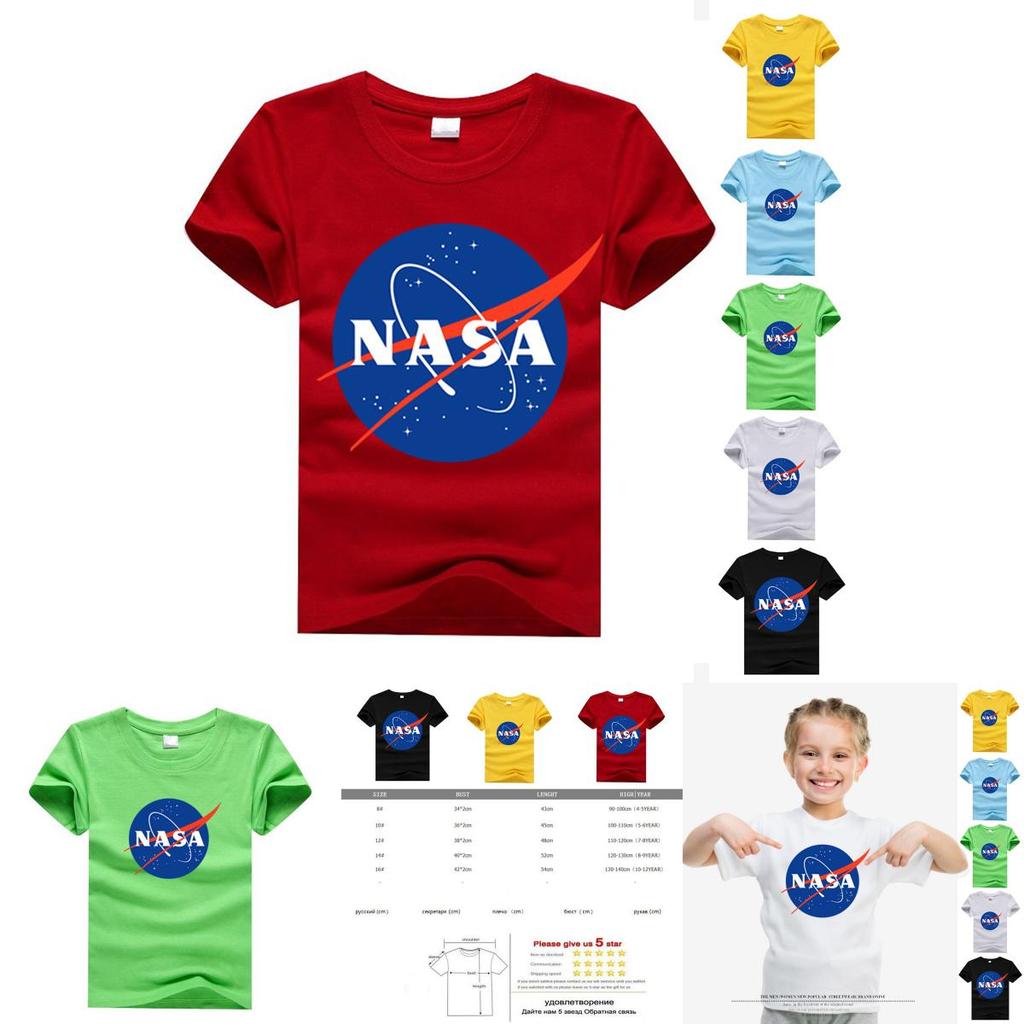 Klasické dětské tričko s motivem astronauta NASA a stylovým kulatým výstřihem