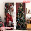 2pcs 2D Flat Printing Merry Christmas Curtain Santa Claus Envelope Christmas Tree Fabric Without Electricity 0 Perfect for