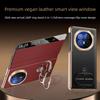 Smart Flip Leather Case for Honor Magic V6 New Dual Mid-Axis Full Coverage Magnetic Flip Dual-Fold Ring Stand Phone Case