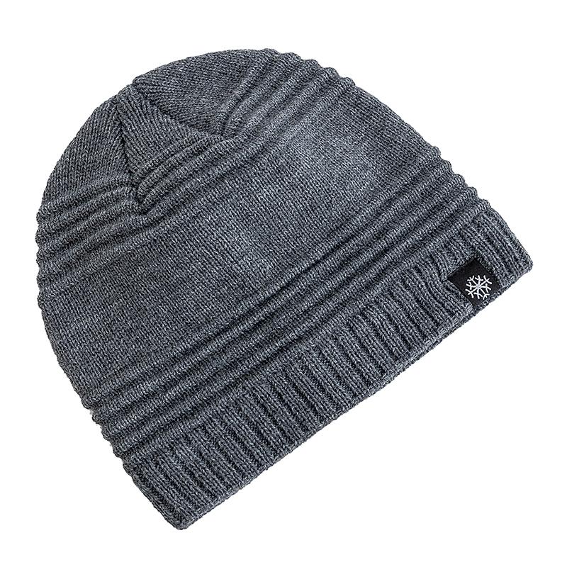 New Style Unisex Fur Lined Beanie Hat Keep Warm Winter Hat Thick Hat For Men And Women Snow Label Fashion Winter Cap