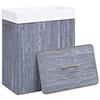 VidaXL Panier à linge avec une seule section bambou gris 83 L 320756