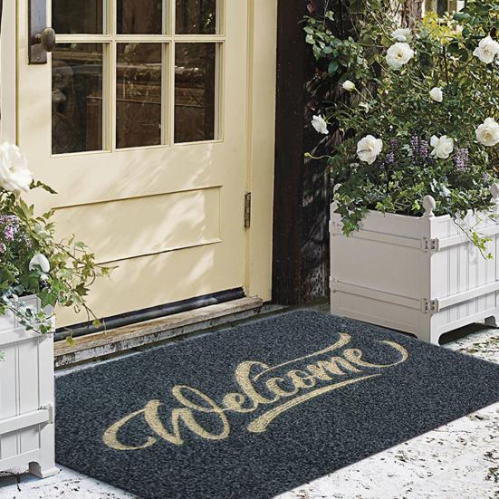 Front Door Mat Welcome Letter Print Home Decor Durable Front Entrance Floor