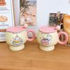 Mug with Lid Spoon Cute Ins Style Cup High Looking Ceramic Water Cup for Girls Birthday Gift Souvenir