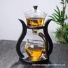 Lazy Kung Fu Tea Set: High Borosilicate Glass Automatic Tea and Water Separator with Magnetic Suction