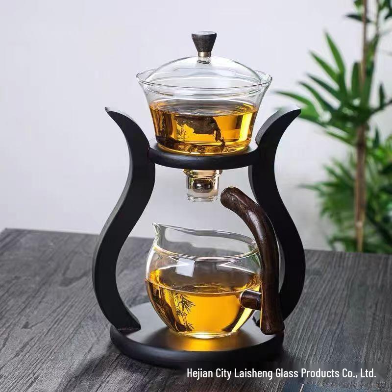 Lazy Kung Fu Tea Set: High Borosilicate Glass Automatic Tea and Water Separator with Magnetic Suction