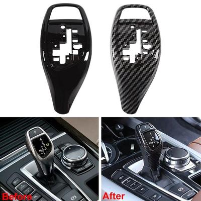 Black RHD/LHD Car Gear Shift Knob Handle Cover Trim For BMW X5 F15 2014 2015 2016-2018 Shifter Lever Panel Replacement Stickers