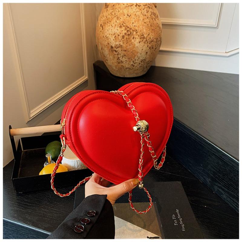 Small Fresh Heart Shoulder Messenger Bag Summer Fashion New Candy Color Chain Small Bag
