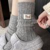 Women'S Autumn And Winter Thick Socks With Warm Midsole Cute And Fashionable Solid Color Sweat Absorbing And Odor Proof Socks