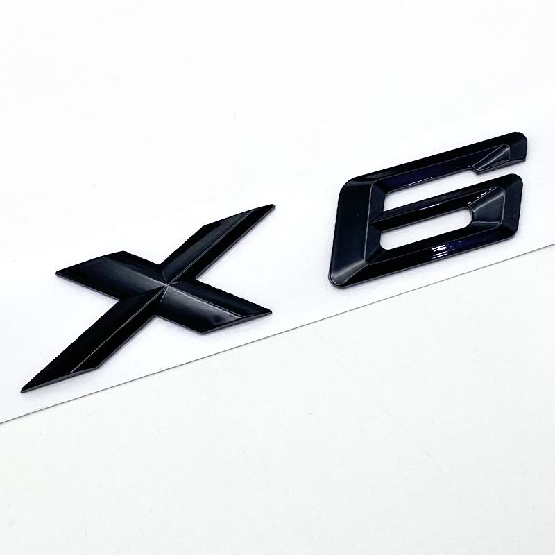 3D ABS Black Chrome Car Letters Rear Trunk Badge X6 Logo For BMW X6 Sticker Emblem X6 Lettering Accessories