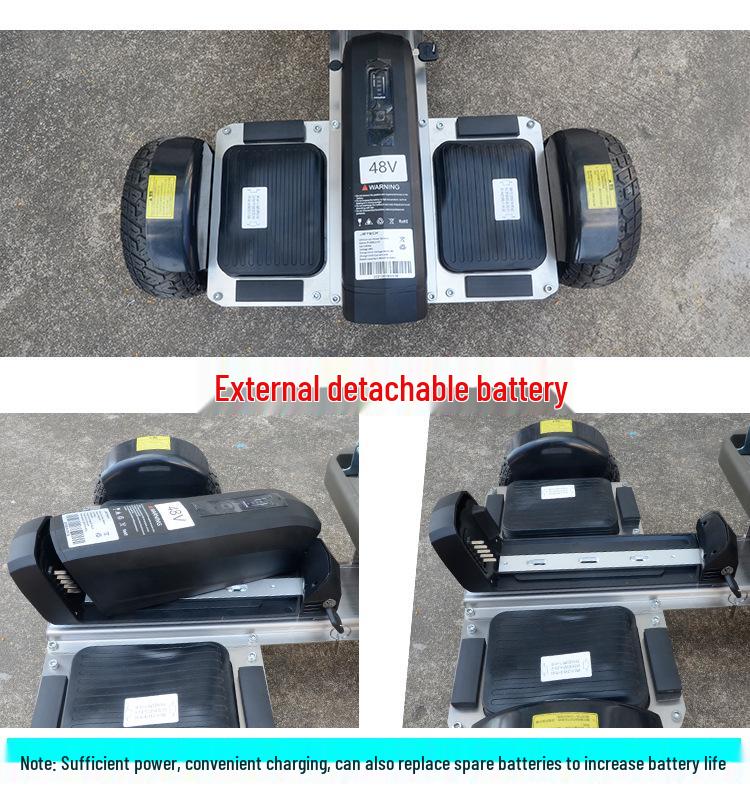 Compact Electric Sensor Stroller with Folding Flat Body for Logistics, Picking, and Sorting in Warehouses
