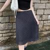 Korea Chic Spring French Retro Skirt Women High Waist Plaid Mid-Length Skirt Female Casual Vintage Designer Y2k Skirt 2024 New