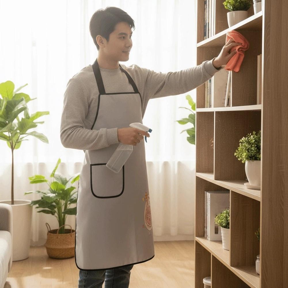 Durable Oil Proof Waterproof Apron Stain Resistant Anti Stain Work Apron with Pockets Cartoon Pattern Kitchen Apron Restaurant