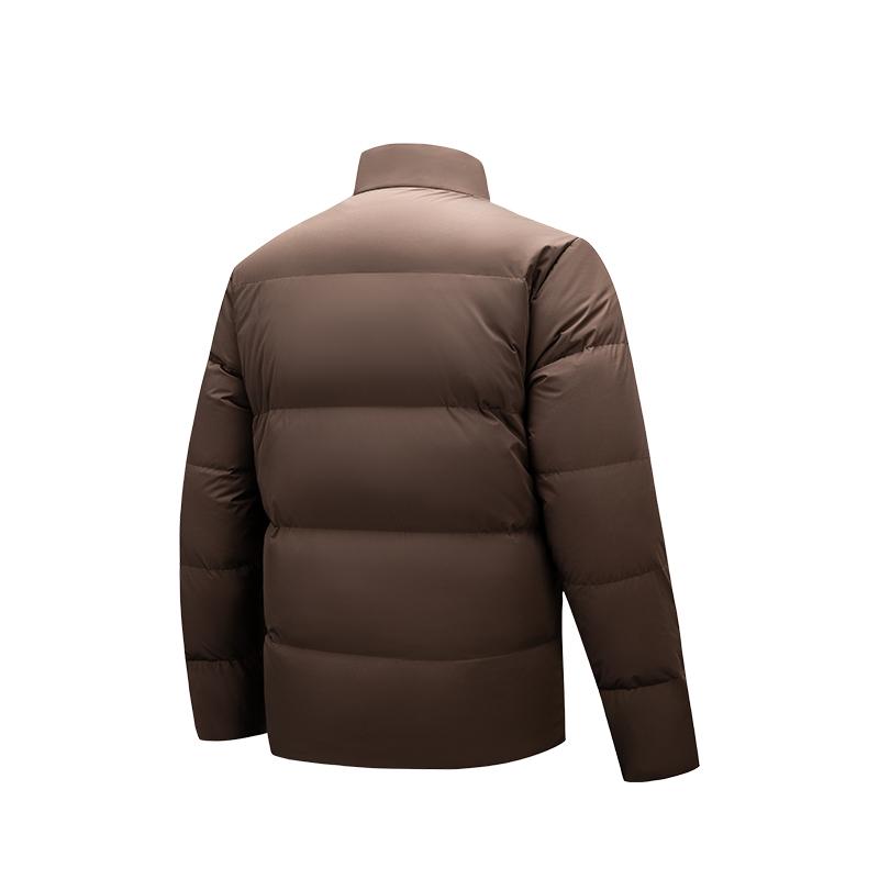 Anta Serie Allenamento Monocolore Collo Corto alla Coreana Casual Versatile Caldo Resistente all'Acqua Giacca Piumino Outdoor Uomo Giacca Marrone Castagna 952547902-2