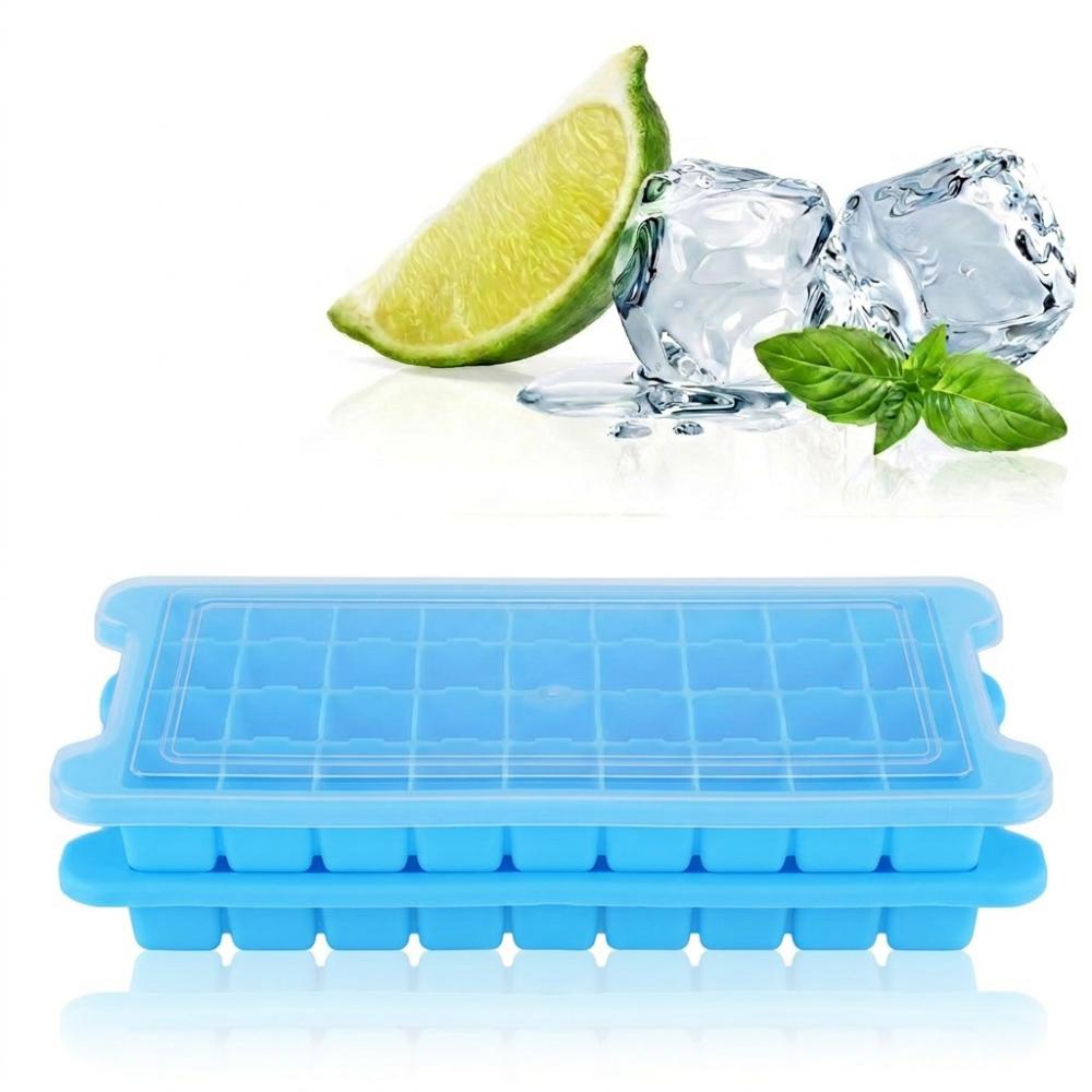 2pcs Easy Release Ice Cubes Tray Removable Lid Ice Cube Maker Practical Ice Mold Bar